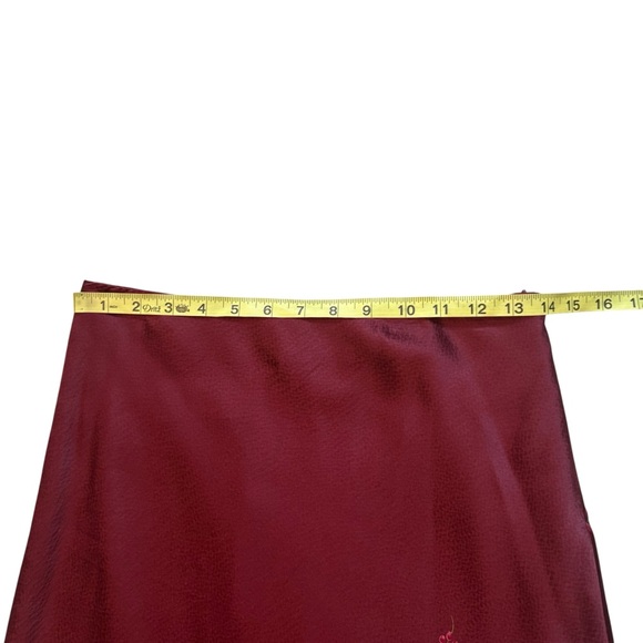 Banana Republic Y2K Burgundy Floral 100% Silk Shell Skirt. Sz 4 - Picture 12 of 14